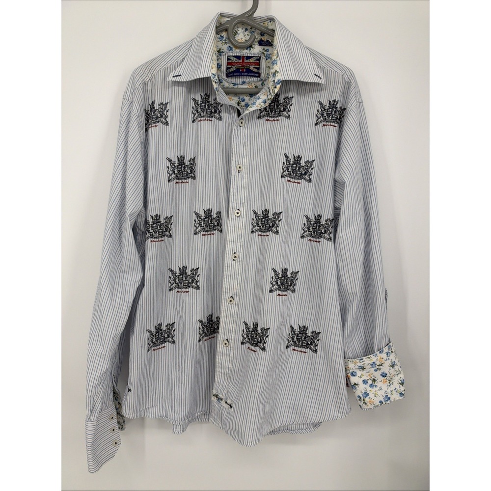 English Laundry Christopher Wicks Men's XL Embroidered Hand Sewn Flip Cuff